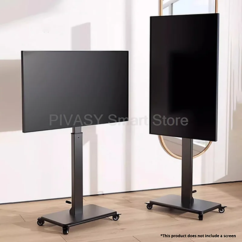 Universeller mobiler TV-Ständer mit Rollen, 10–43 Zoll, Kompatibilität 90 ° Höhenverstellbarer Rollwagen mit Rotation für Live-Streaming Image
