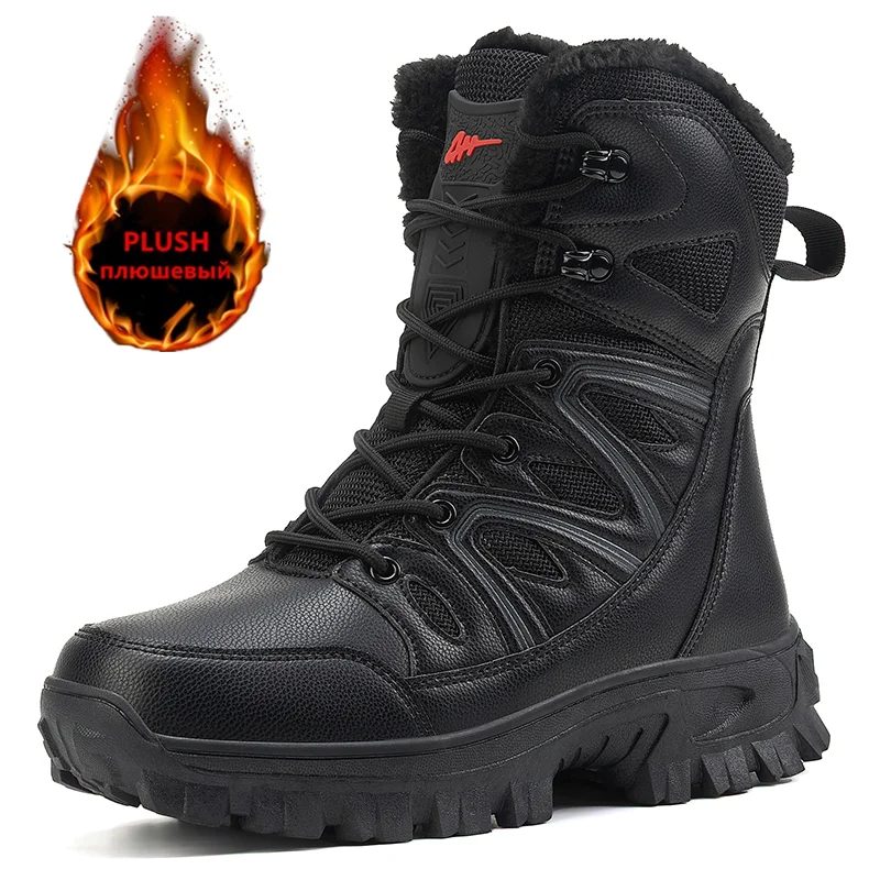 Männer Winter Männer Schnee Stiefel Super Warm Männer Wanderschuhe Hohe Qualität Wasserdichte Leder herren Stiefel Outdoor Motorrad Stiefel