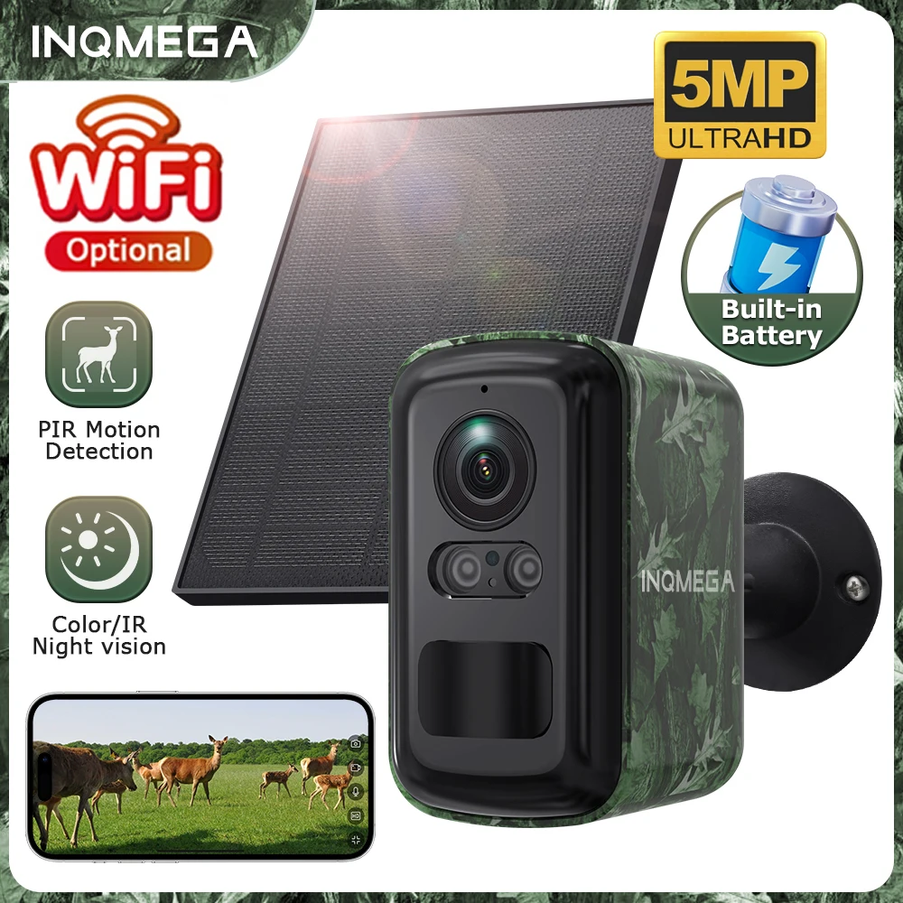 INQMEGA 5MP 2K HD 4G Drahtlose Solar Kamera Wifi Outdoor 10000mAh Batterie WiFi Sicherheit Kamera Wasserdicht PIR Tier Erkennung ﻿ Image