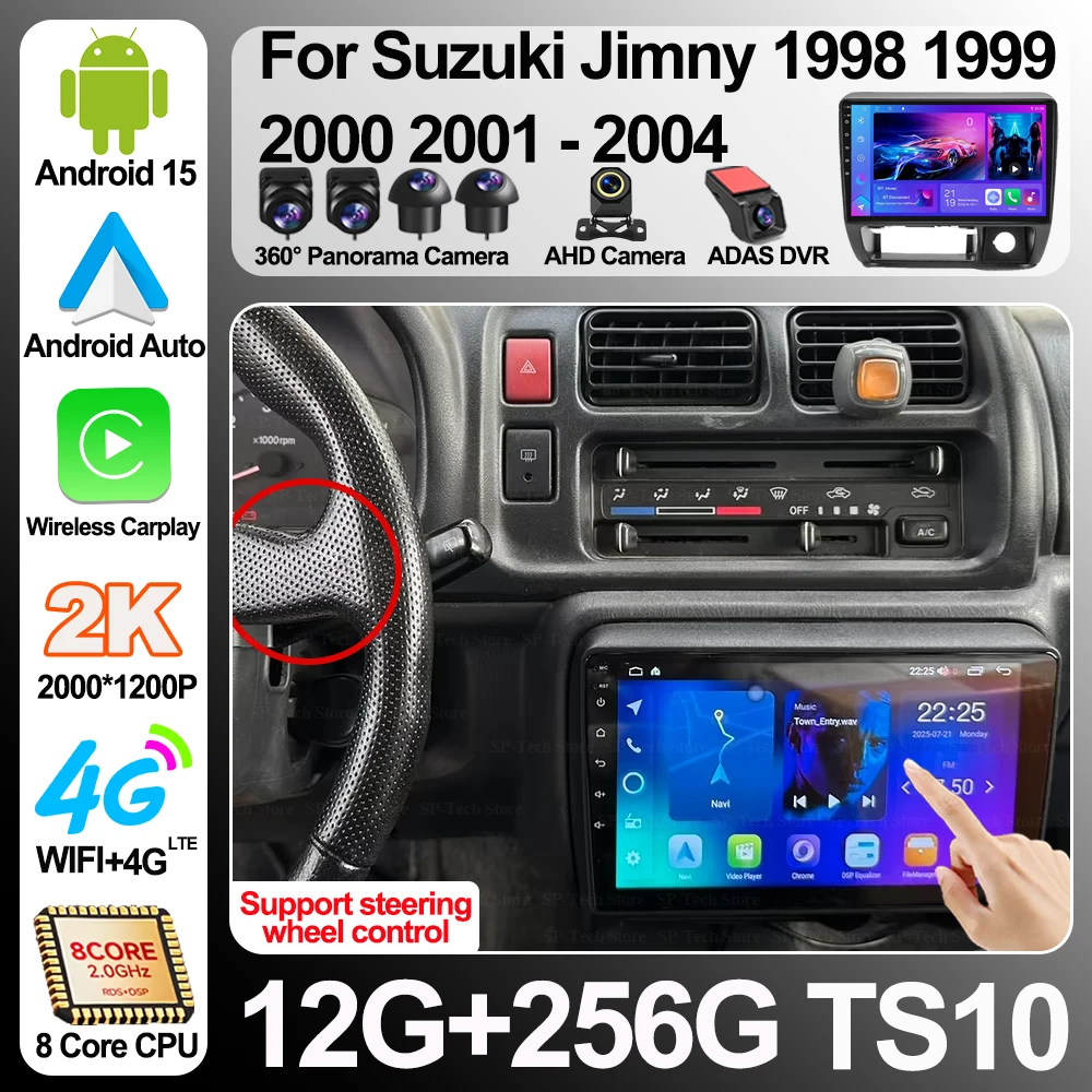 Android 16 per Suzuki Jimny 1998-2004, Autoradio con Carplay, Lettore Multimediale Video, Navigazione GPS, Wi-Fi 5G