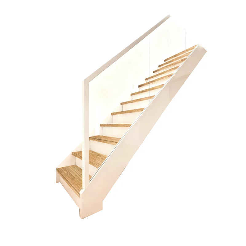 Scale in legno e acciaio a doppio raggio Scale in vetro a doppio raggio Loft Duplex Appartamento Scala dritta Scale girevoli per interni domestici