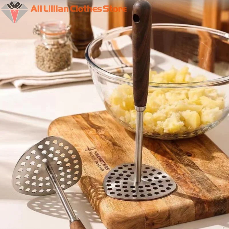 201 Edelstahl Kartoffelpüreepresse Babynahrung Presswerkzeug Haushalt Lila Süßkartoffelpresse Image
