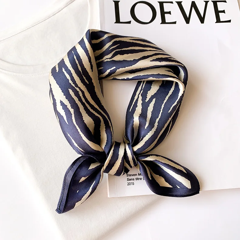 Schal aus 100 % Seide, Bandana, quadratisch, Damen-Schals, Kopftuch, Maulbeere, Frühlingsmode, luxuriös, hochwertiges Stirnband, Hijab-Schals Image