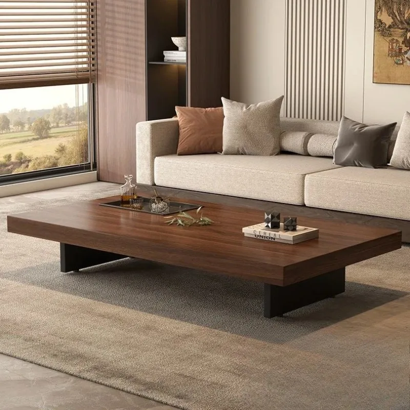 Couchtisch aus Massivholz, fortschrittlich, minimalistisch, italienischer Balkon, Haushalt, Wohnzimmer, einfache kleine Wohnung, Couchtisch, quadratisch, anc Image