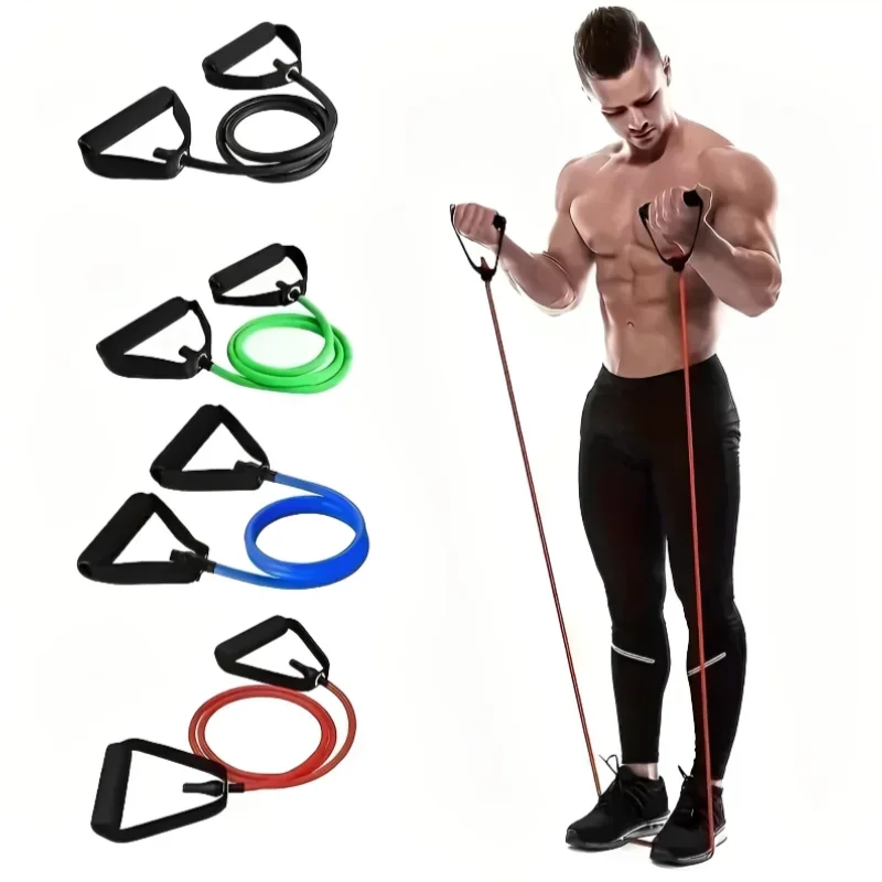 10-30LB Rohrband Zugseil Widerstandsbänder mit Griffen Übungstraining für Männer Frauen Kraft zu Hause Trainingsgeräte Image