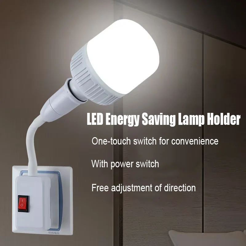Prise ue support de lampe E27 douille lampe porte-ampoule prise de lumière avec interrupteur économie d'énergie lampe de Table LED Base de lampe