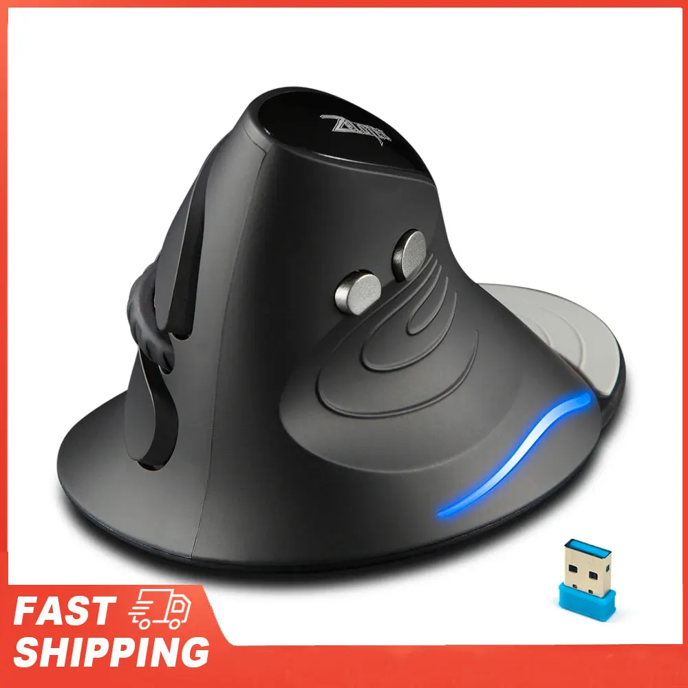 ZELOTES F-17 6 Tasten Ergonomische optische Mäuse Vertikale Maus 2,4 GHz kabellose Gaming-Maus mit 3 einstellbaren DPI für PC Laptop Image