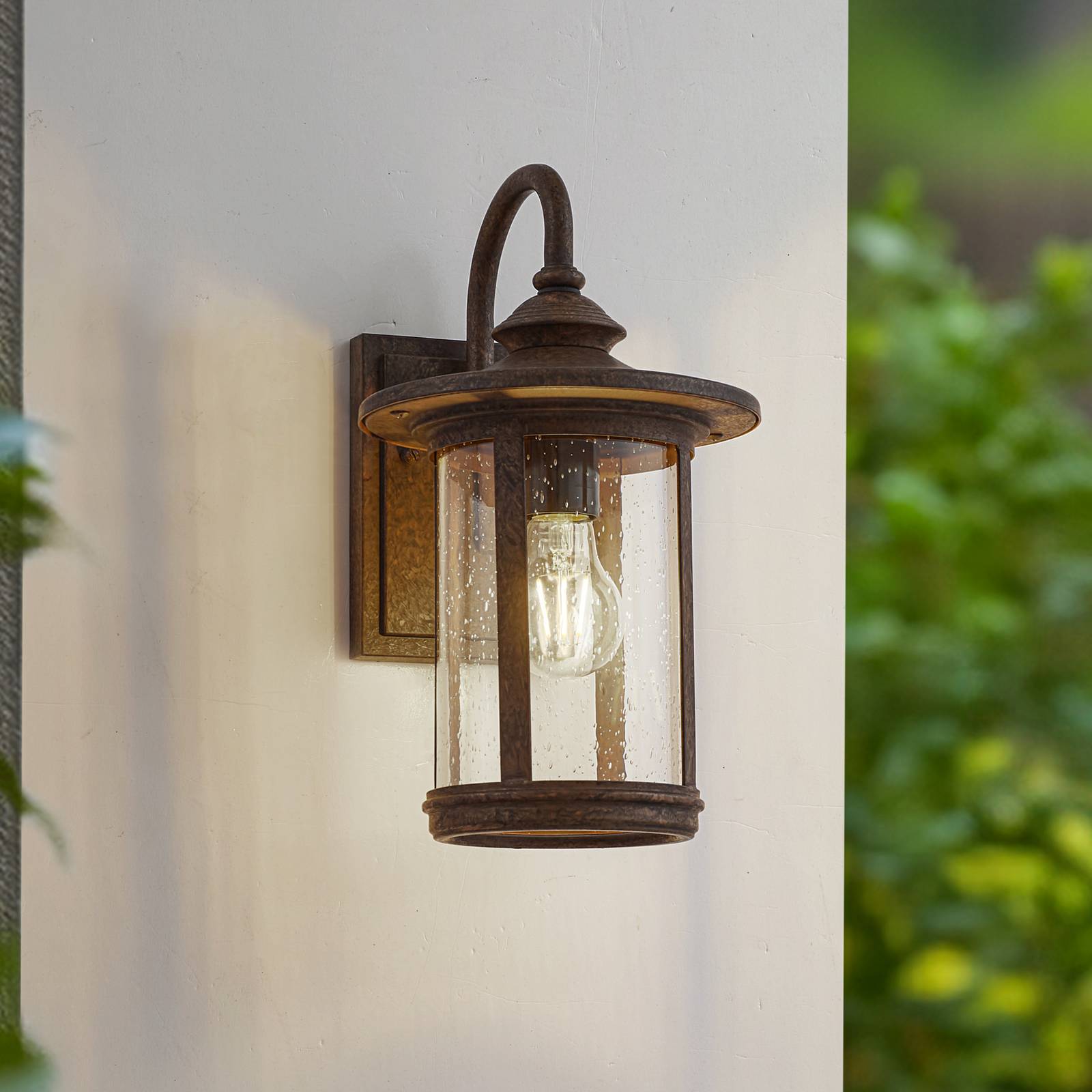 Outdoor Wall Light Zayn Lindby, dimmable, Brown / rust, Aluminium, Antique, Outdoor Wall Light