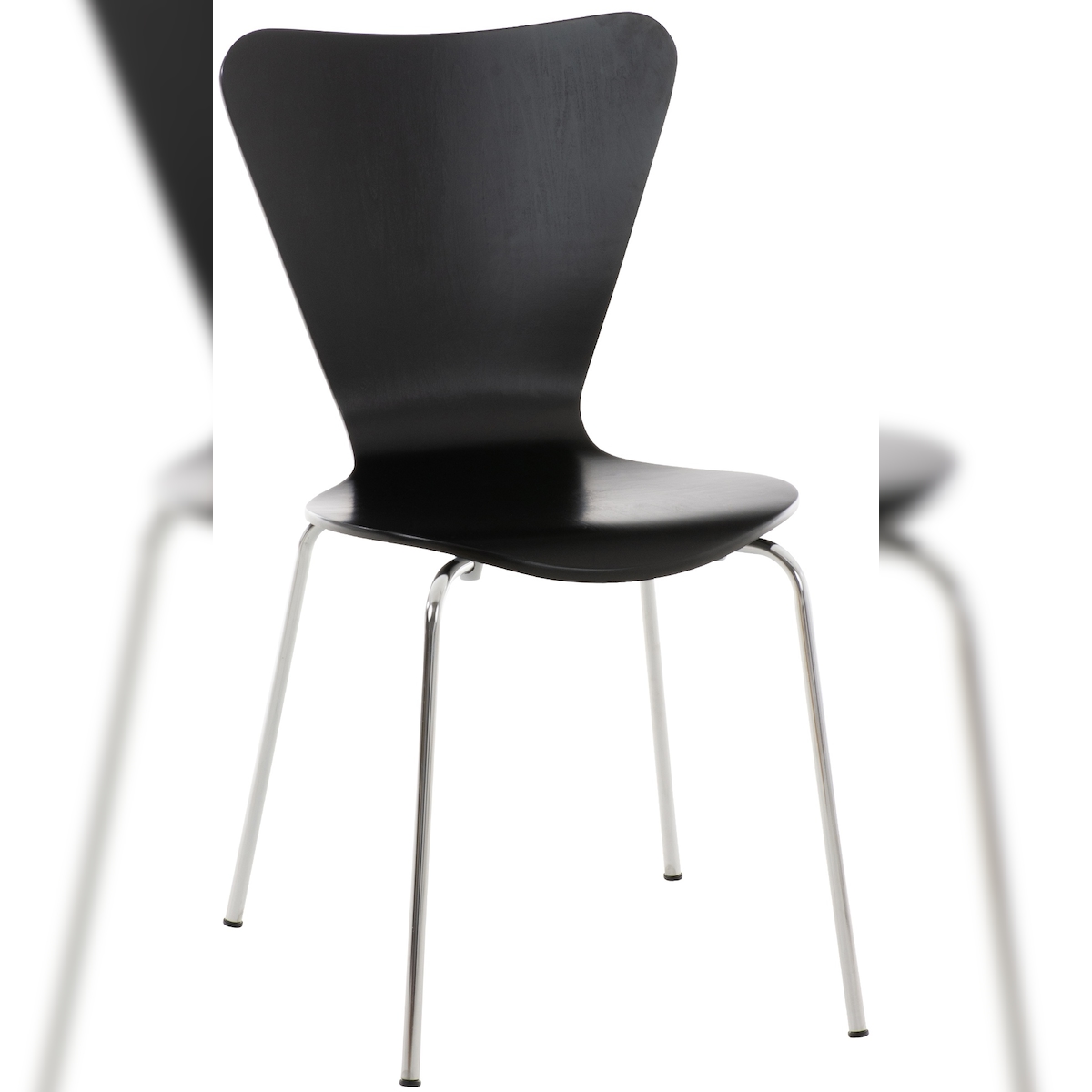 DELUKE Besucherstuhl BERLIN - Holz Schwarz 45x49x85 cm | Besucherstühle Konferenzstuhl Wartezimmerstuhl Bürostühle Bürostuhl Konferenzraum Wartezimmer Image