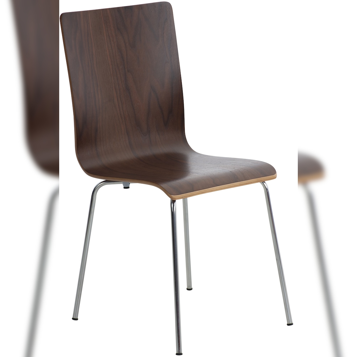 DELUKE Besucherstuhl TUNIS - Holz Walnuss 43x47x87 cm | Besucherstühle Konferenzstuhl Wartezimmerstuhl Bürostühle Bürostuhl Konferenzraum Wartezimmer Image