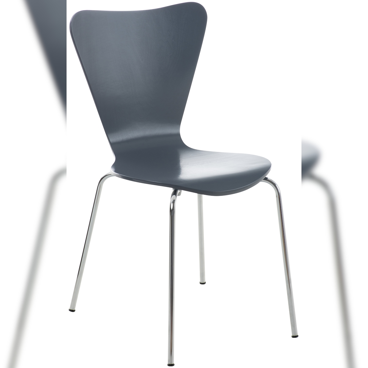 DELUKE Besucherstuhl BERLIN - Holz Grau 45x49x85 cm | Besucherstühle Konferenzstuhl Wartezimmerstuhl Bürostühle Bürostuhl Konferenzraum Wartezimmer Image