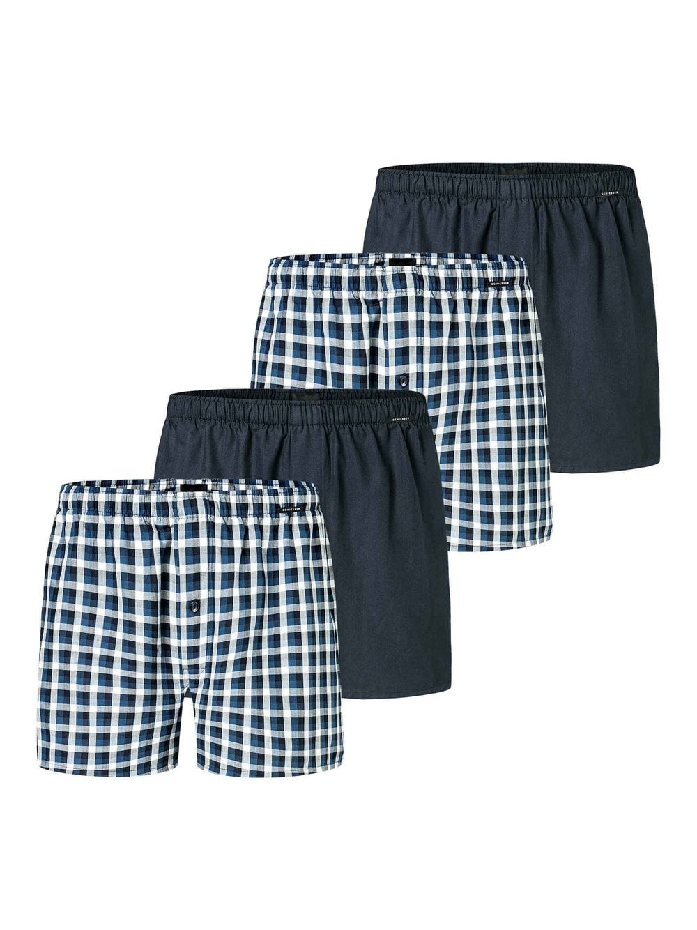 Schiesser Web-Boxershorts 4er Pack Herren blau, XXXL Image