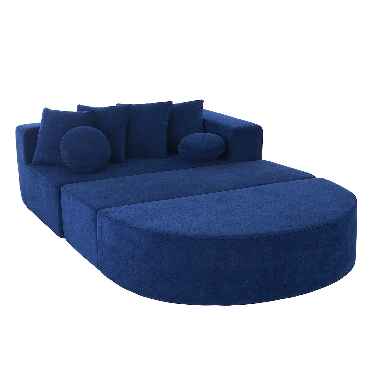 MODFU Modulares Sofa 171x72x40, Blau Chenille-Stoff, flexibel und komfortabel, ideales Sofa für Wohnzimmer und Schlafzimmer Image