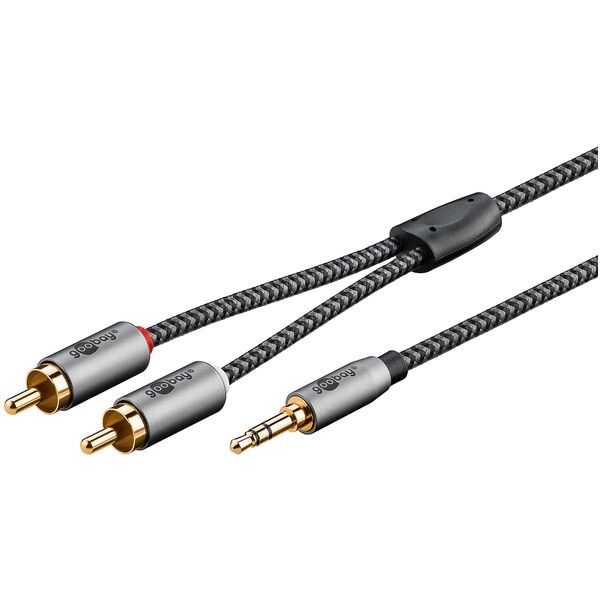 goobay Adapterkabel 3,5 mm Klinke/Cinch silber / schwarz 2.0 m Image