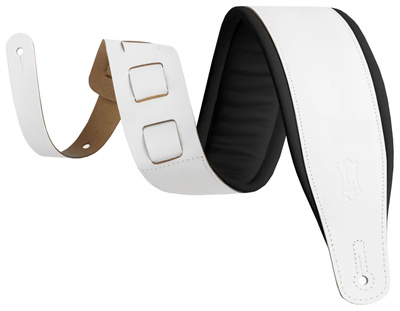 Levys Amped Leather 3" WH/BK