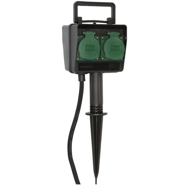 Brennenstuhl 4-fach Gartensteckdose schwarz, 12x38x10.5 cm Image