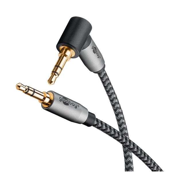goobay Audio-Kabel 3,5 mm Klinke silber / schwarz 5.0 m Image