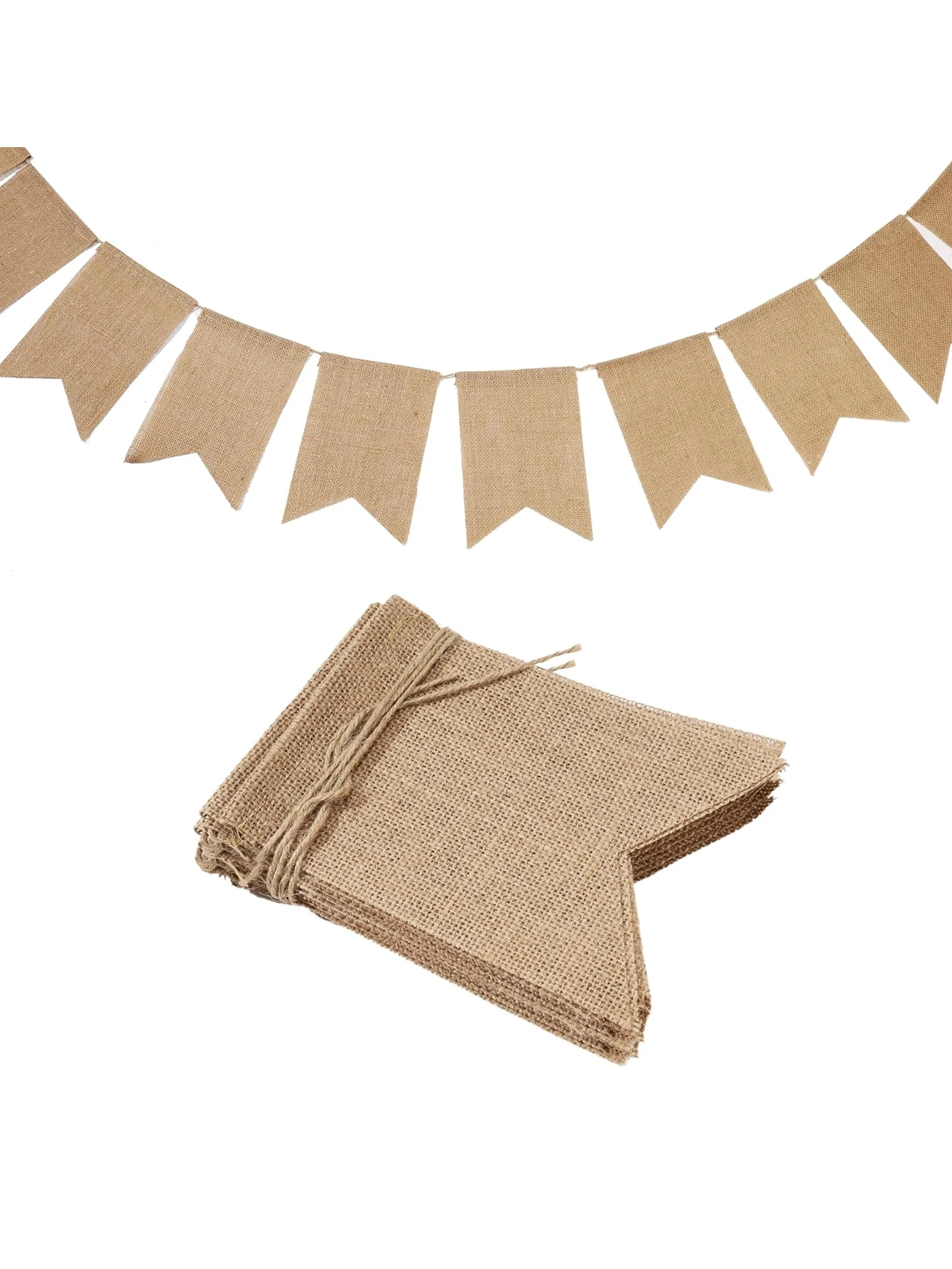 12 bannières en toile de jute de 3 m, décorations de fête DIY, idéales pour les décorations d