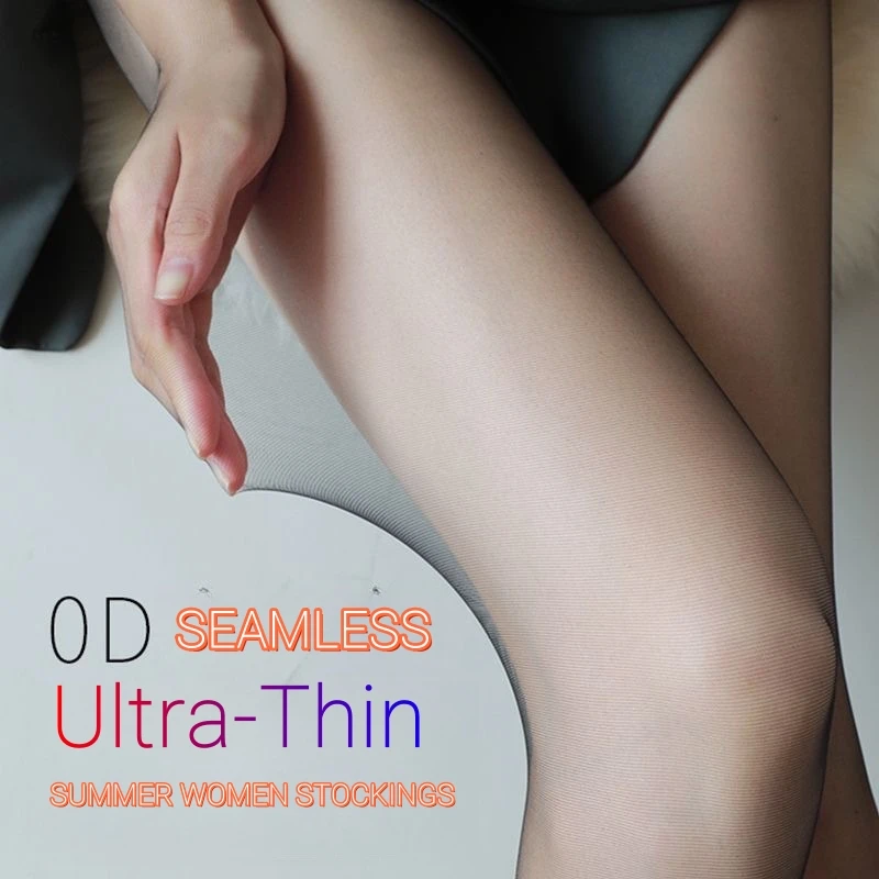 4 Paar Sets 0D ultradünne transparente Strumpfhosen für Frauen, sexy enge Nylonstrumpfhosen, dehnbare weiße Strümpfe, weibliche Unterwäsche Image