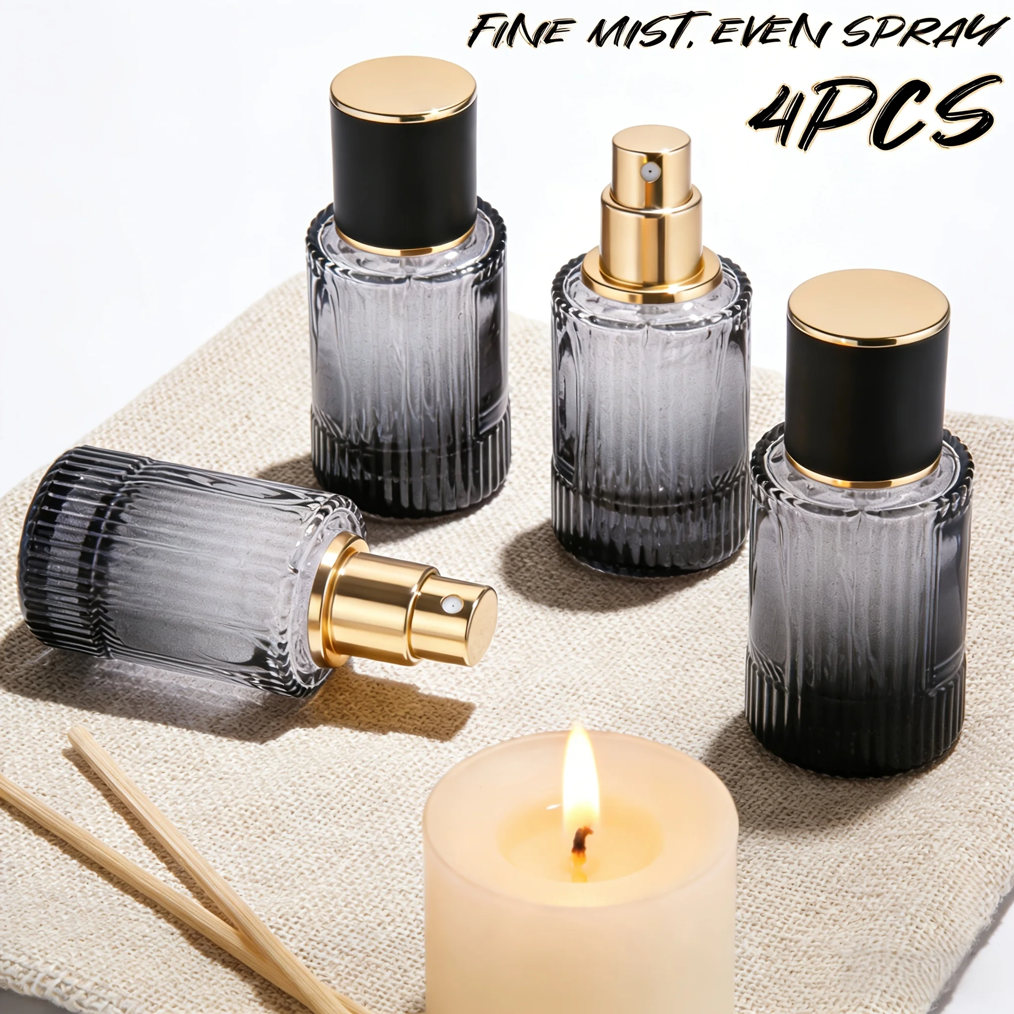 2/4 Stück Parfümflaschenspray, 30 ml leerer Parfümzerstäuber nachfüllbar, auslaufsicherer feiner Nebel High-End, Reiseflasche Image