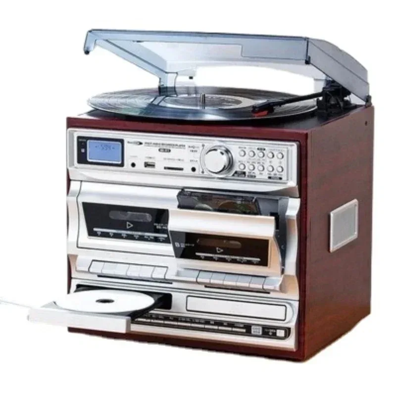 Schallplattenspieler, moderner Jukebox, antiker Phonograph, Bluetooth, Audio, Multifunktions-Radio, Klebeband, CD, USB Image