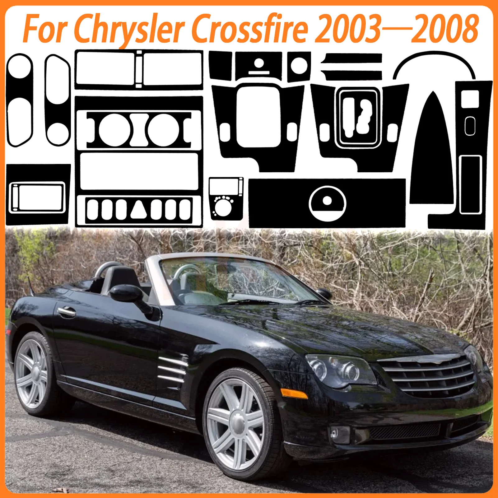 Carbon Faser Aufkleber Für Chrysler Crossfire 03-08 Auto Innen Zubehör Konsole Getriebe Shift Panel Scheinwerfer Schalter Trim Abdeckung Image