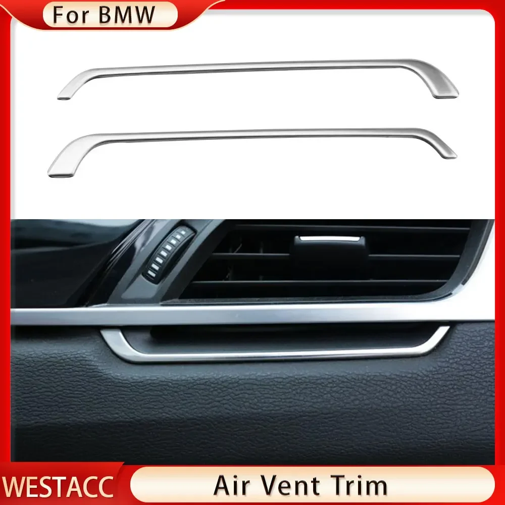 2 pz/set Car Under Air Conditioning AC Vent Sticker Trim per BMW X1 F48 2016 2017 2018 2019 2020 accessori per strisce decorative