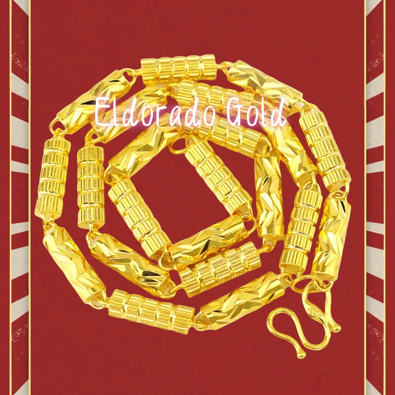 Collier en or puissant pour hommes en or 24K AU999, sélection de cadeaux pour hommes à la mode haut de gamme/cadeau de Festival, cadeaux de saint-valentin pour co