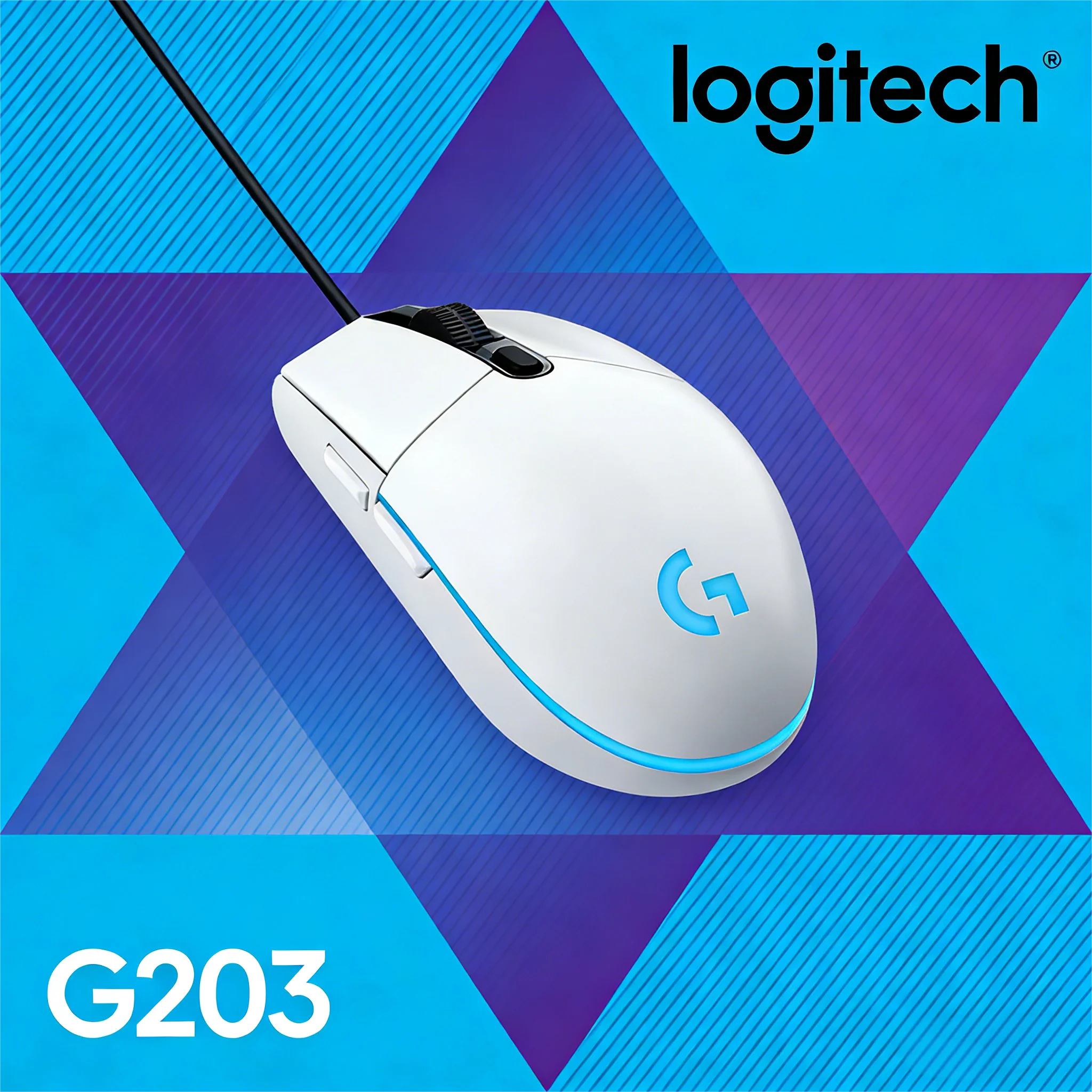 Logitech G203 kabelgebundene Gaming-Maus, Esports-Qualität, 6 programmierbare Tasten und mehrfarbig für Wettkampfspiele Image