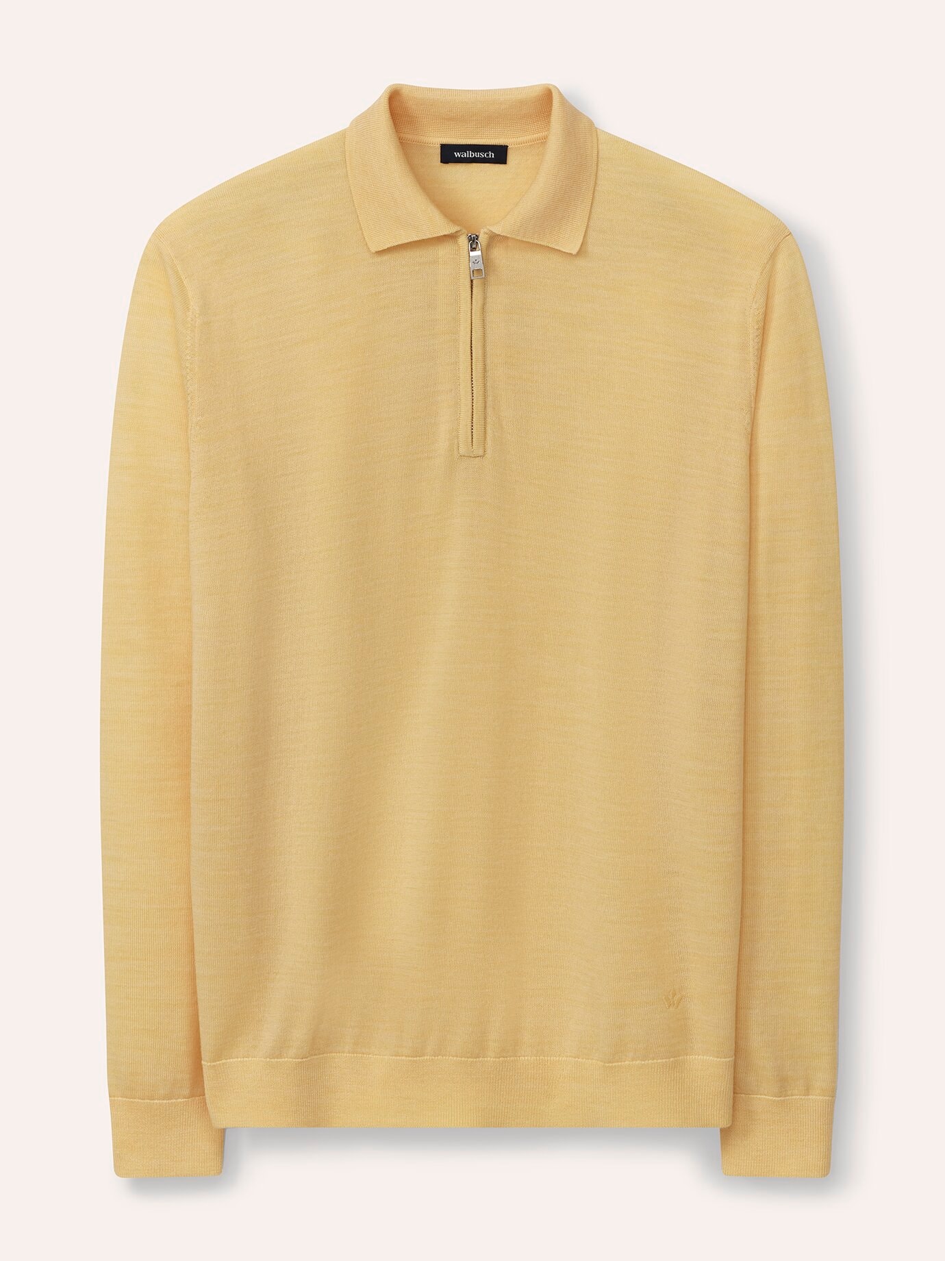 Walbusch Herren Polo-Sweater Merino Extrafein Gelb