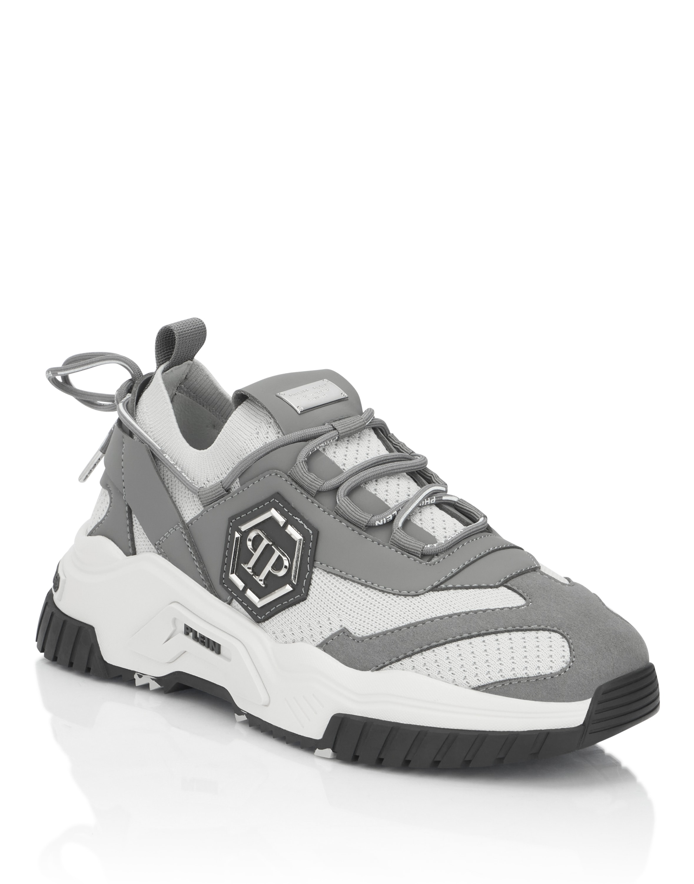 Sneaker PHILIPP PLEIN "Predator", Damen, Gr. 40, Normalschaft, 1072, grau, schwarzgrau, Schuhe Sneaker