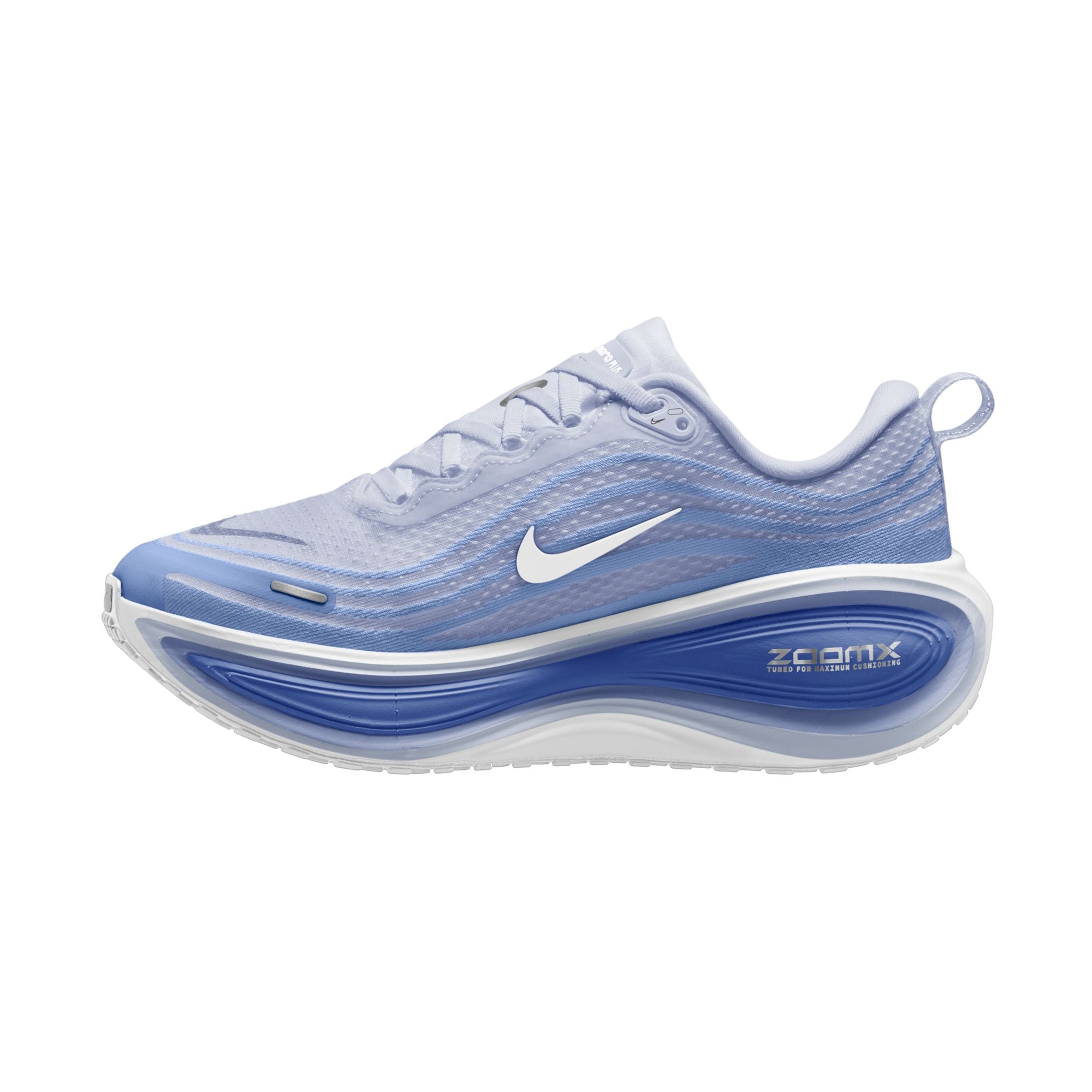 Laufschuh NIKE "W NIKE VOMERO PLUS", Damen, Gr. 38, football grau, weiß, aluminum, royal pulse, Synthetik, Textil, Schuhe Laufschuh