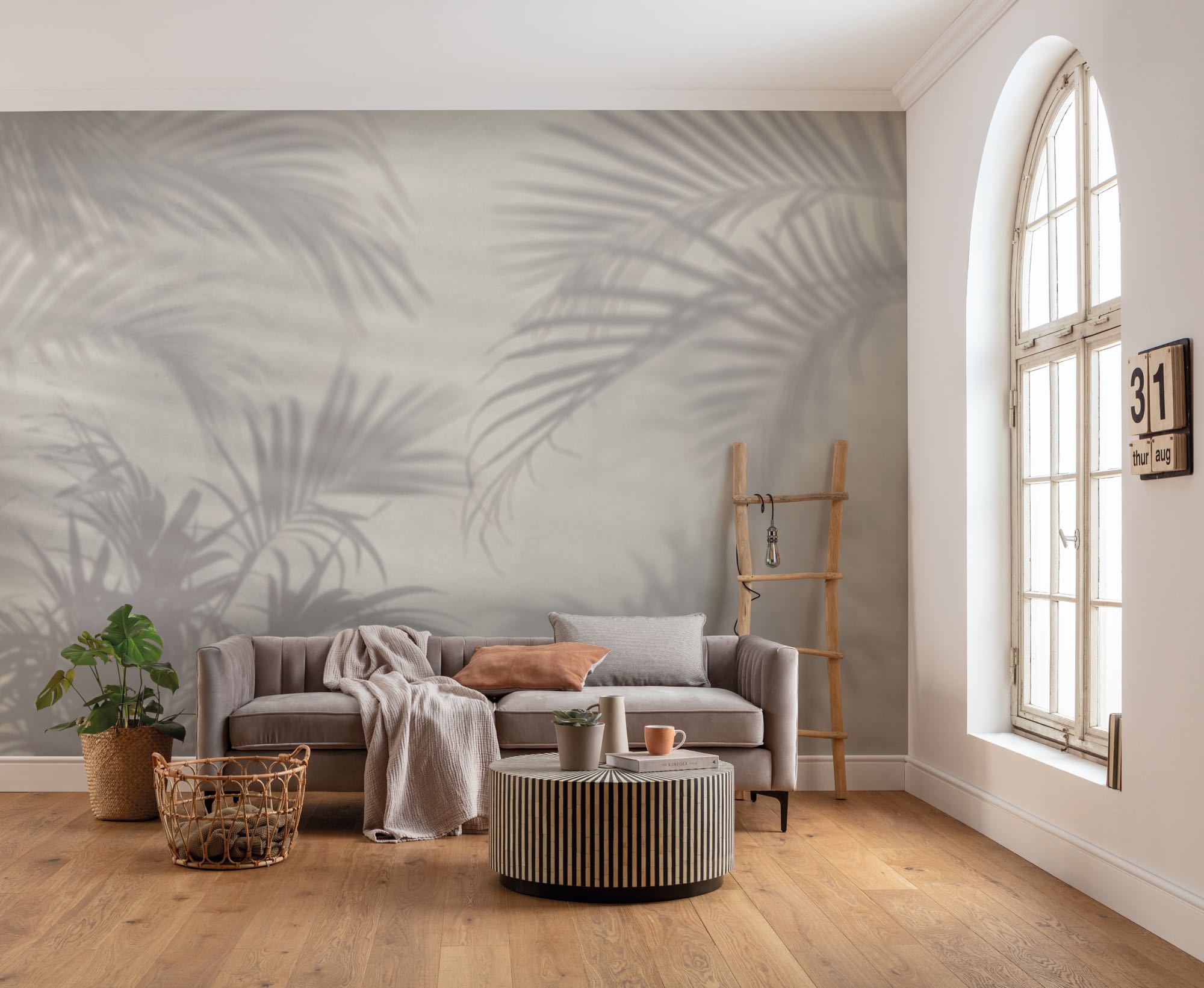 Fototapete KOMAR "Vlies Fototapete - Lumière - Größe 350 x 205 cm", beige,grau, B:350m H:205m, Vlies, Tapeten