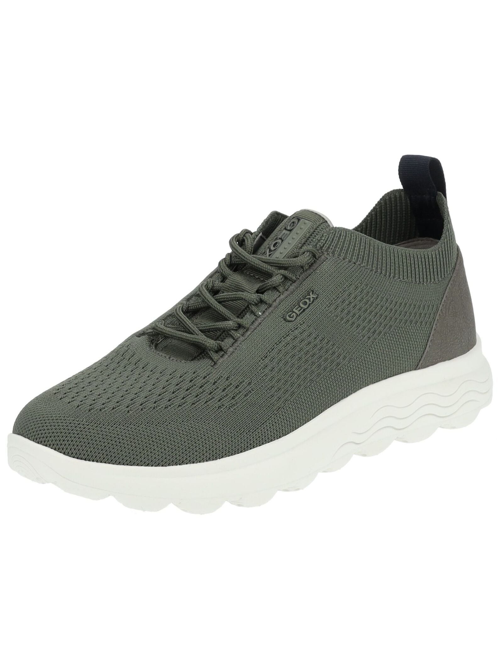 Sneaker GEOX "Geox Sneaker Lederimitat/Textil", Damen, Gr. 41, dunkelgrün, Lederimitat, Textil, Schuhe Sneaker