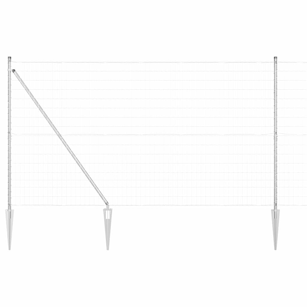 vidaXL Zaun mit Pfosten Silber 1,6 x 10 m Stahl Image