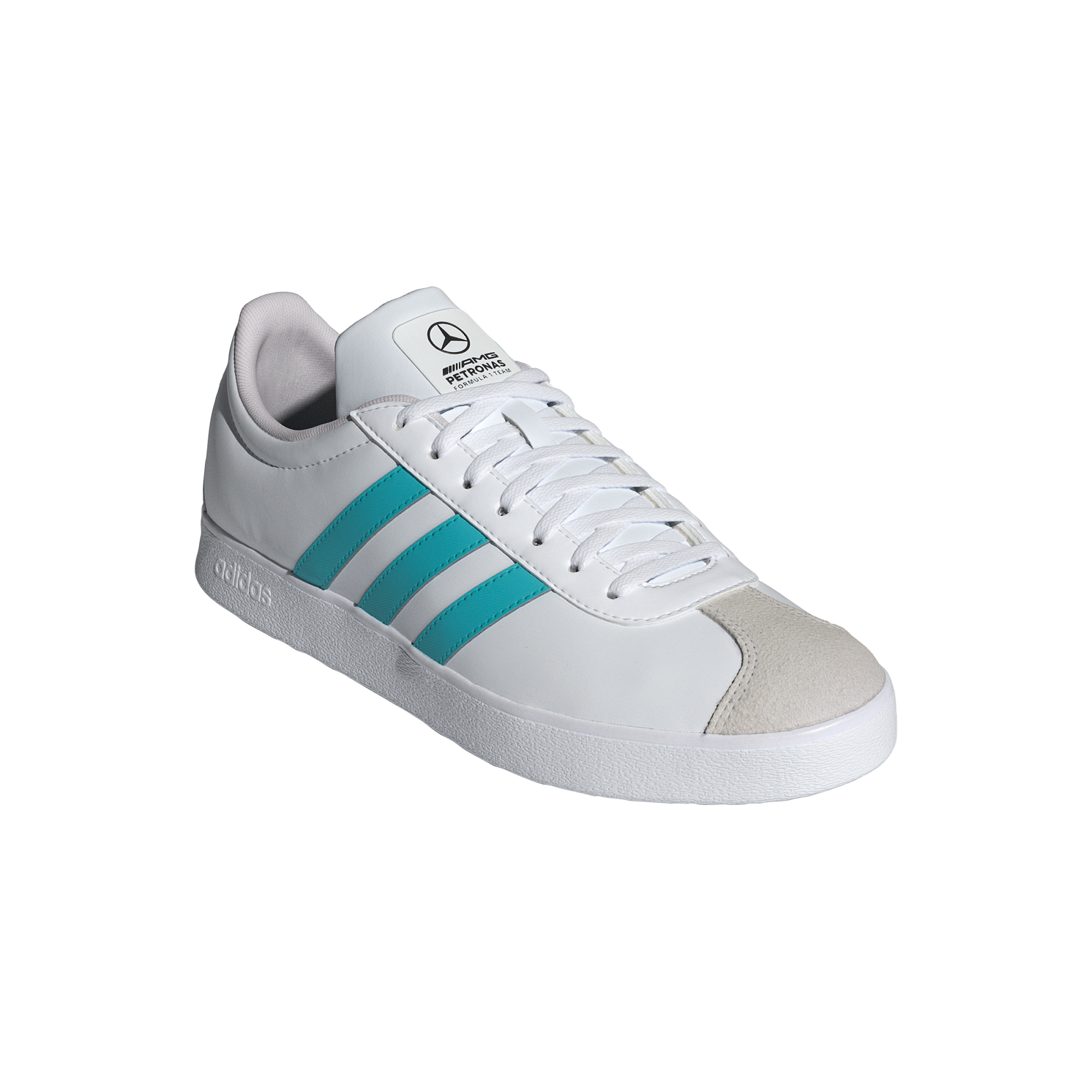 Baskets Mercedes AMG Petronas adidas VLCourt Base - Blanches - Unisexe - Homme Taille: 11
