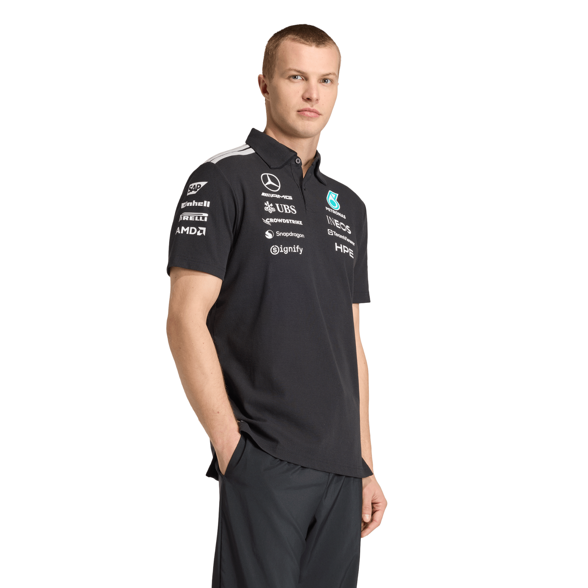 Polo Mercedes AMG Petronas adidas F1 2026 - Noir - Femme - Homme Taille: 3XL