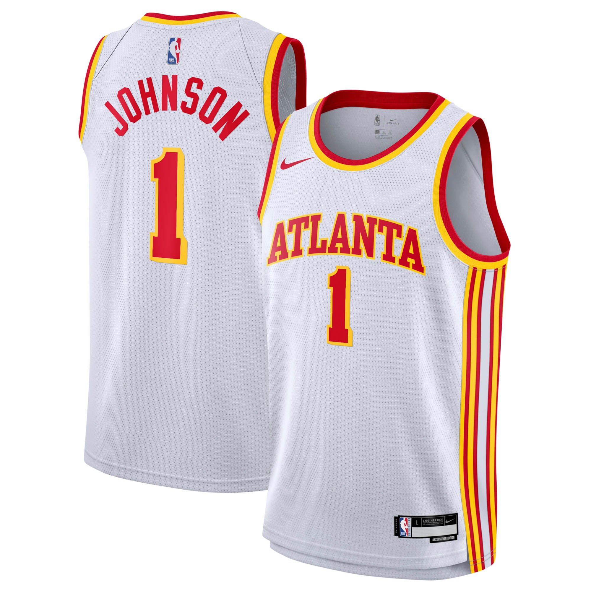 Maillot Swingman Nike Association Edition des Atlanta Hawks - Blanc - Jalen Johnson - Jeune - unisexe Taille: S (8)