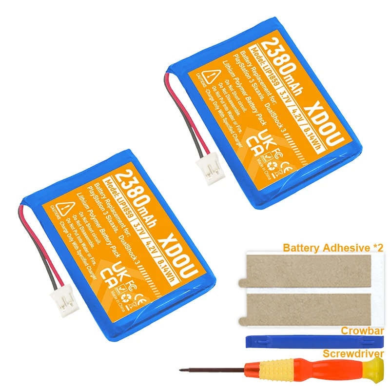 PS3-Controller-Akku, 2380 mAh LIP1359 Ersatzakku für Sony Playstation 3 Dualshock 3 CECHZC2E CECHZC2U Controller und USB Image