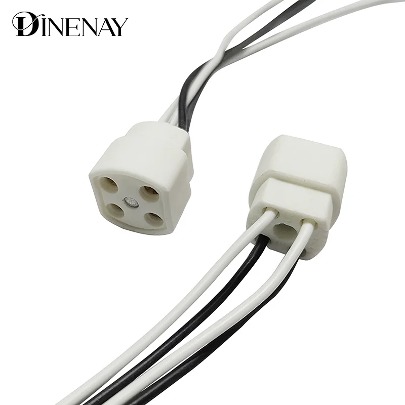 Support de lampe G10Q avec câble de 15/25cm de Long, prise de lampe, Base de lampe à 4 broches, Tube isolant, Base de lampe à lumière ultraviolette