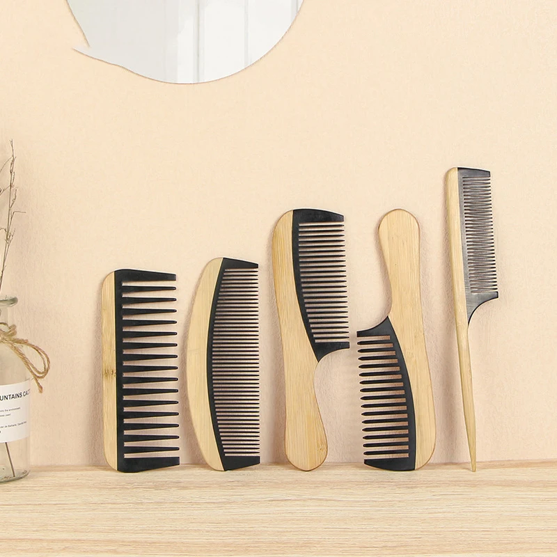 1 Stück langlebiger Holzkamm aus natürlichem Bambus, antistatisch, geeignet für verschiedene Frisuren für Haarschmuck Image
