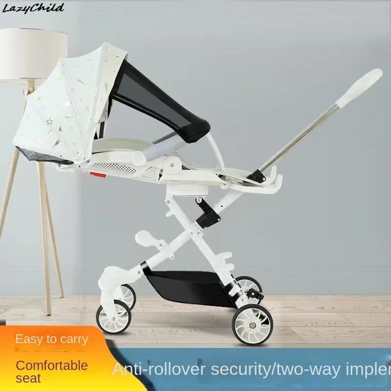 Lazychild Kinderwagen tragbare klappbare Walking sitzen flach ultraleichte Zwei-Wege-Vierrad leichte Kinderwagen Drop-Shipping Image