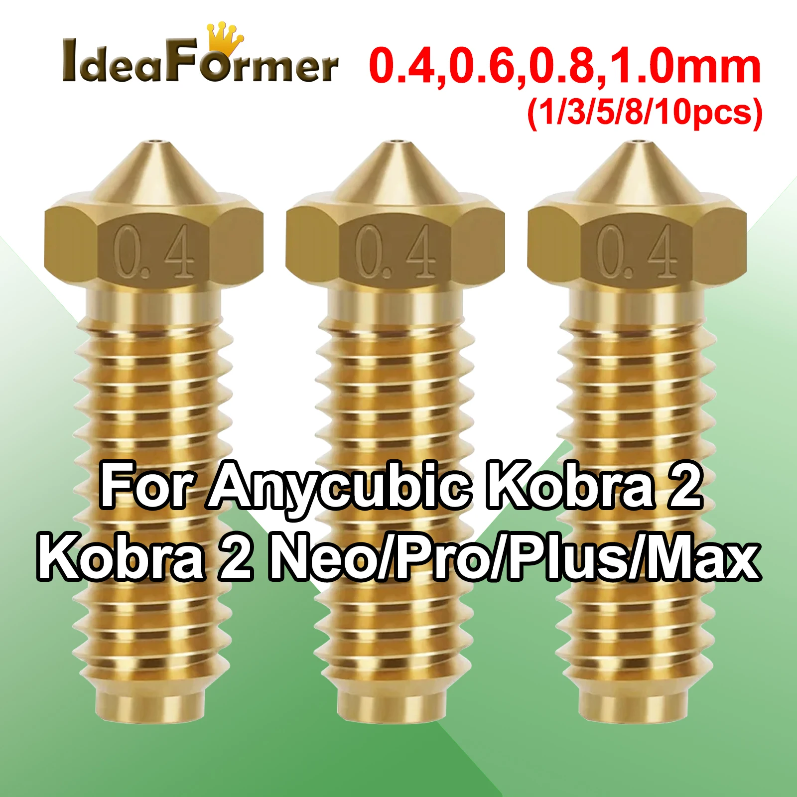 Düsen Messing 0, 75 0,4mm 3D-Druckerdüsen für beliebige kubische Kobra 2 Vulkan düsen für Kobra2/ Kobra2 Pro/Kobra2 Max/ Kobra2 Plus Image