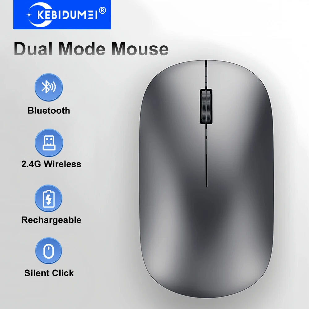 2,4G Drahtlose Maus Bluetooth Maus Dual-Modus Wiederaufladbare Maus Gaming Mäuse Büro Stille Taste Maus für PC Laptop tablet Image