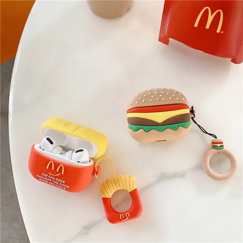Hamburger Chips Cover für AirPods 4-Hülle Silikon-Kopfhörer-Schutzhülle für Airpods Pro Cover Silikon Soft Case für AirPods Image