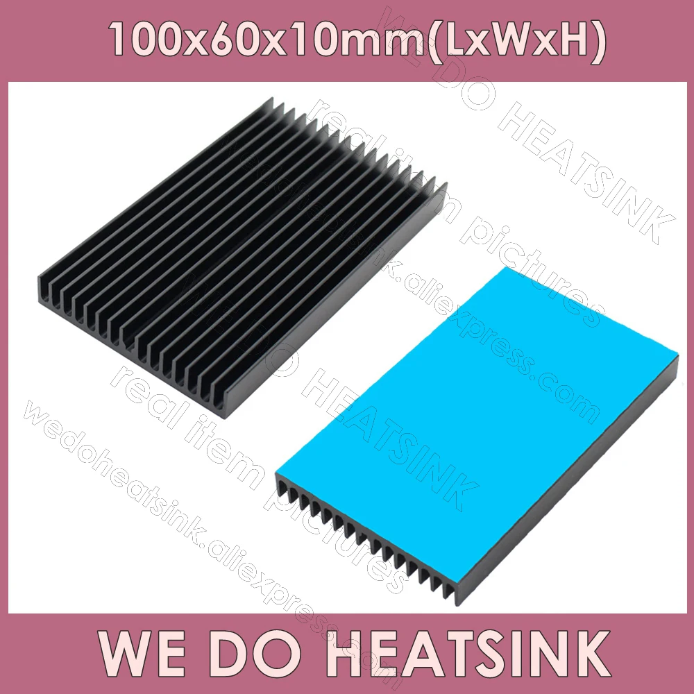 Wir tun Kühlkörper 100x60x10mm ohne oder mit Wärme leitpad Kühler Aluminium Kühlkörper für LED elektronische integrierte Schaltung Kühler Image