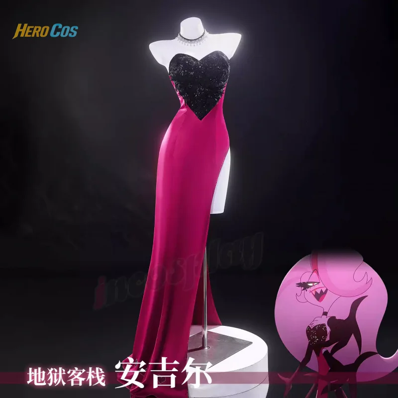 Angel Dust Abendkleid Cosplay Hotel 2, Kostüm, sexy Uniform, Schuhe, Halloween, Party, Rollenspiel, Damen-Outfit, HERO Cos.