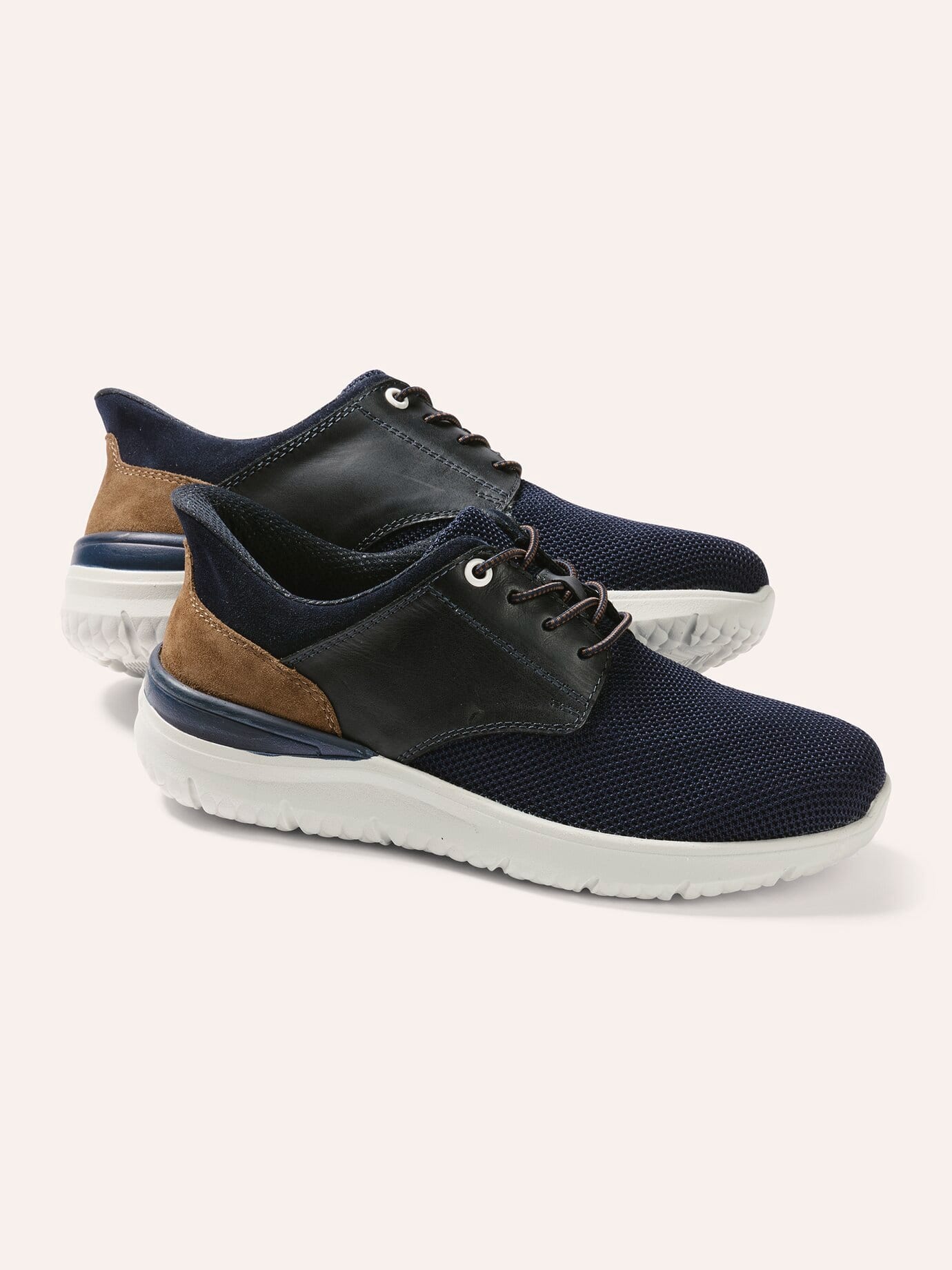 Walbusch Herren Ultraleicht Derby-Schuh Mühelos Blau noch offen: Muster