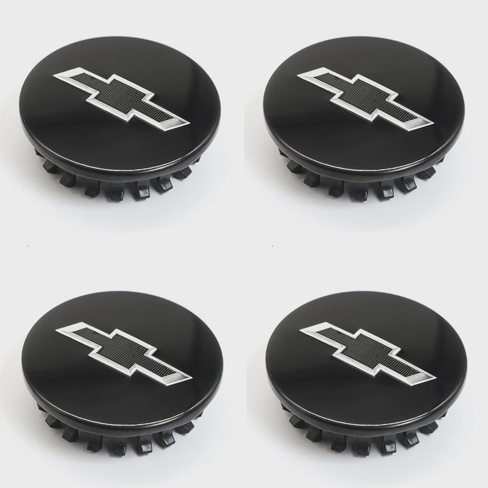 Set di 4 coprimozzi Chevrolet da 66 mm, neri con logo cromato, adatti per Blazer, Traverse, Colorado, Camaro
