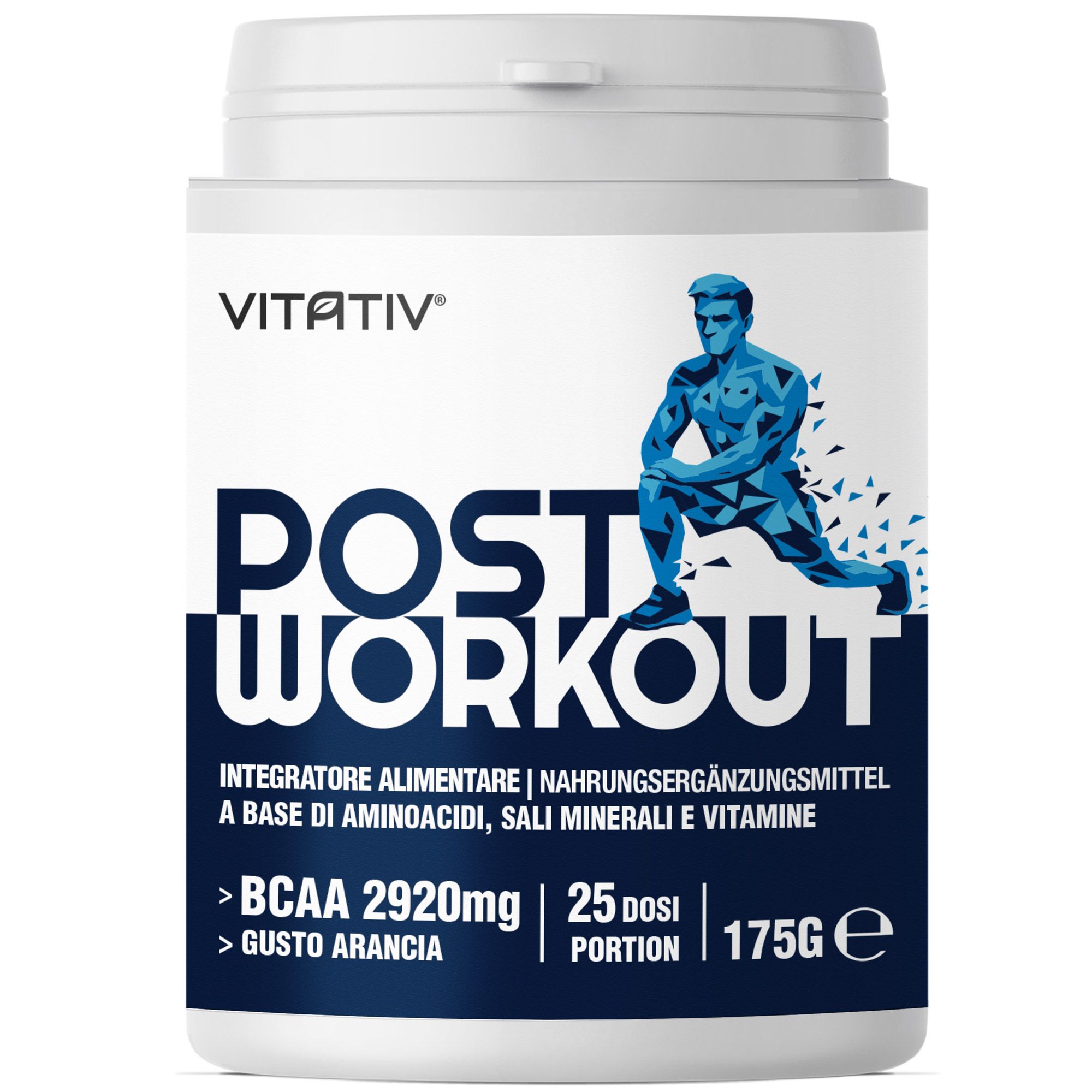 VITATIV® Post Workout Uomo in Polvere con BCAA 2:1:1, Glutammina, Mine